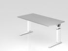 Hammerbacher Schreibtisch US16 C-Fuß 160 x 80 cm Grau / Weiß Höhe 68 - 86 cm