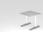 Hammerbacher Schreibtisch C-Fuß-Gestell Weiß 80 x 80 cm Grau