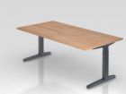 Hammerbacher Schreibtisch höhenverstellbar 200 x 100 cm Nussbaum Graphit
