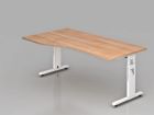 Hammerbacher Schreibtisch OS18 C-Fuß 180 x 100 / 80 cm Nussbaum / Weiß