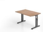 Hammerbacher Schreibtisch höheneinstellbar C-Fuß 120 x 80 cm Nussbaum / Graphit