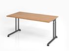 Hammerbacher Schreibtisch ZS16 C-Fuß 160 x 80 cm Nussbaum / Graphit Arbeitshöhe 68 - 82 cm
