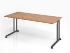 Hammerbacher Schreibtisch C-Fuß 180 x 80 cm Nussbaum / Graphit Arbeitshöhe 68 - 82 cm