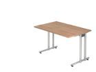 Hammerbacher Schreibtisch C-Fuß 120 x 80 cm Nussbaum / Silber