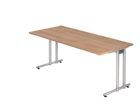 Hammerbacher Schreibtisch C-Fuß 180 x 80 cm Nussbaum / Silber