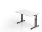 Hammerbacher Schreibtisch C-Fuß 120 x 80 cm Weiß C-Fuß Gestell in Graphit