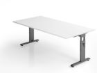 Hammerbacher OS2E Schreibtisch C-Fuß 200 x 100 cm Weiß / Graphit Höhe 65 - 85 cm