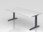Hammerbacher Schreibtisch rechteckig Weiß 200 x 100 cm Füße Graphit