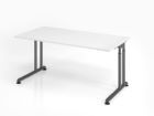 Hammerbacher Schreibtisch C-Fuß höheneinstellbar 160 x 80 cm Weiß / Graphit