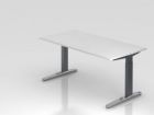 Hammerbacher Schreibtisch C Fuß in graphit 160 x 80 cm Platte Weiß