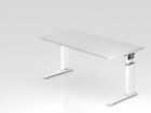 Hammerbacher Schreibtisch US16 C-Fuß-Gestell in Weiß 160 x 80 cm weiße Platte