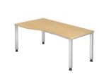 Hammerbacher Schreibtisch 4 Fuß eckig 180 x 100/80 cm Ahorn