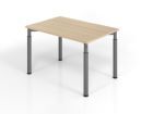 Hammerbacher Schreibtisch höhenverstellbar 120 x 80 cm Platte aus Eiche Füße Graphit