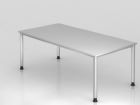 Hammerbacher Schreibtisch 4 Fuß 200x100cm Grau / Silber 2 mm ABS-Kante