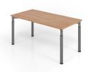 Hammerbacher Schreibtisch YS16 4 Fuß 160 x 80 cm Nussbaum / Graphit Höhe 68 - 82 cm