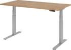 Hammerbacher Schreibtisch XDKB16 160 x 80 cm höhenverstellbar Platte Nußbaum 25 mm