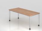 Hammerbacher Schreibtisch HS19 4 Fuß 180 x 80 cm Nussbaum / Silber höhenverstellung bis 88 cm
