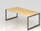 Hammerbacher Schreibtisch O-Fuß eckig 200 x 100 cm Ahorn / Graphit Höhe 65 - 85 cm