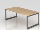 Hammerbacher Schreibtisch O-Fuß eckig 200 x 100 cm Höhe 65 - 85 cm Eiche / Graphit