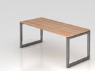 Hammerbacher Schreibtisch O-Fuß eckig 180 x 80 cm Nussbaum