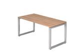 Hammerbacher Schreibtisch O-Fuß eckig 160 x 80 cm Nussbaum Arbeitshöhe 65 - 85 cm