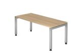 Hammerbacher Schreibtisch U-Fuß eckig 180 x 80 cm Eiche 4-Fuß-Gestell in Silber