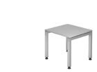 Hammerbacher Schreibtisch U-Fuß eckig 80 x 80 cm Grau Arbeitshöhe 68 - 76 cm