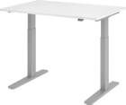 Hammerbacher Schreibtisch XMKA12 120 x 80 cm Platte Weiß 25 mm dick ABS Dickkante