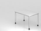 Hammerbacher Schreibtisch 4-Fuß-Gestell in Silber 120 x 80 cm Weiß Platte 25 mm