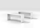 Hammerbacher 2 Bistrobänke 118 x 34 x 45 cm in Weiß
