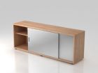 Hammerbacher Sideboard 160 x 40 x 59,6 cm beidsseitig nutzbar Nussbaum Silber