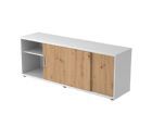 Hammerbacher Sideboard 1,5 OH beids nutzbar B 160 x T 40 x H 59,6 cm Weiß / Asteiche
