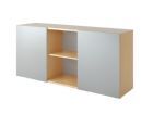 Hammerbacher Sideboard 2OH mit Schiebetüren Ahorn/Silber Breite 160 x Tiefe 42 x Höhe 74,8 cm