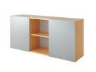 Hammerbacher Sideboard 2 OH mit Schiebetüren B 160 x T 42 x H 74,8 cm Buche / Silber