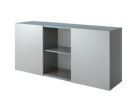Hammerbacher Sideboard 2 OH mit Schiebetüren B 160 x T 42 x H 74,8 cm Graphit / Silber