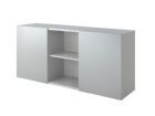 Hammerbacher Sideboard 2 OH mit Schiebetüren Grau / Silber B 160 x T 42 x H 74,8 cm