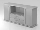 Hammerbacher Sideboard 2 Türen 2 Schubkasten CE Grau / Silber Breite 166 cm