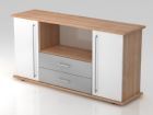Hammerbacher Sideboard SBTS RE 2 Türen 2 Schubkasten Nussbaum / Weiß