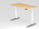 Hammerbacher Sitz-Steh-Schreibtisch XBHM16 elektrisch 160 x 80 cm Ahorn Weiß