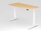 Hammerbacher Sitz-Steh-Schreibtisch 180 x 80 cm Ahorn Weiß Elektroantrieb 2-stufig