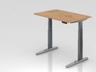 Hammerbacher Sitz-Steh-Schreibtisch 120 x 80 cm Asteiche Platte 25 mm C-Fuß Gestell Graphit
