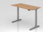 Hammerbacher Sitz-Steh-Schreibtisch XBHM16 160 x 80 cm Asteiche Silber