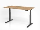 Hammerbacher Sitz Steh-Schreibtisch 160 x 80 cm Asteiche C-Fuß Gestell in Graphit