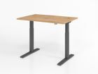 Hammerbacher Sitz Steh Schreibtisch 120 x 80 cm Asteiche C-Fuß Gestell in Graphit