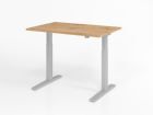 Hammerbacher Sitz Steh Schreibtisch 120 x 80 cm Asteicheplatte 25 mm C-Fuß Gestell in Silber