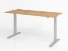 Hammerbacher Sitz-Steh Schreibtisch 180 x 80 cm Asteiche C-Fuß Gestell in Silber