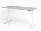 Hammerbacher Sitz Steh Schreibtisch XDKB19 180 x 80 cm Beton / Weiß Höhe 64 - 129 cm