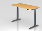 Hammerbacher Sitz-Steh-Schreibtisch XBHM16 160 x 80 cm Buche Höhe 65-130 cm