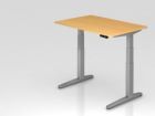 Hammerbacher Sitz-Steh-Schreibtisch 120 x 80 cm Buche Silber