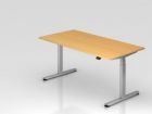 Hammerbacher Sitz Steh Schreibtisch VXDLB16 160 x 80 cm Buche / Silber 25 mm höhenverstellbar